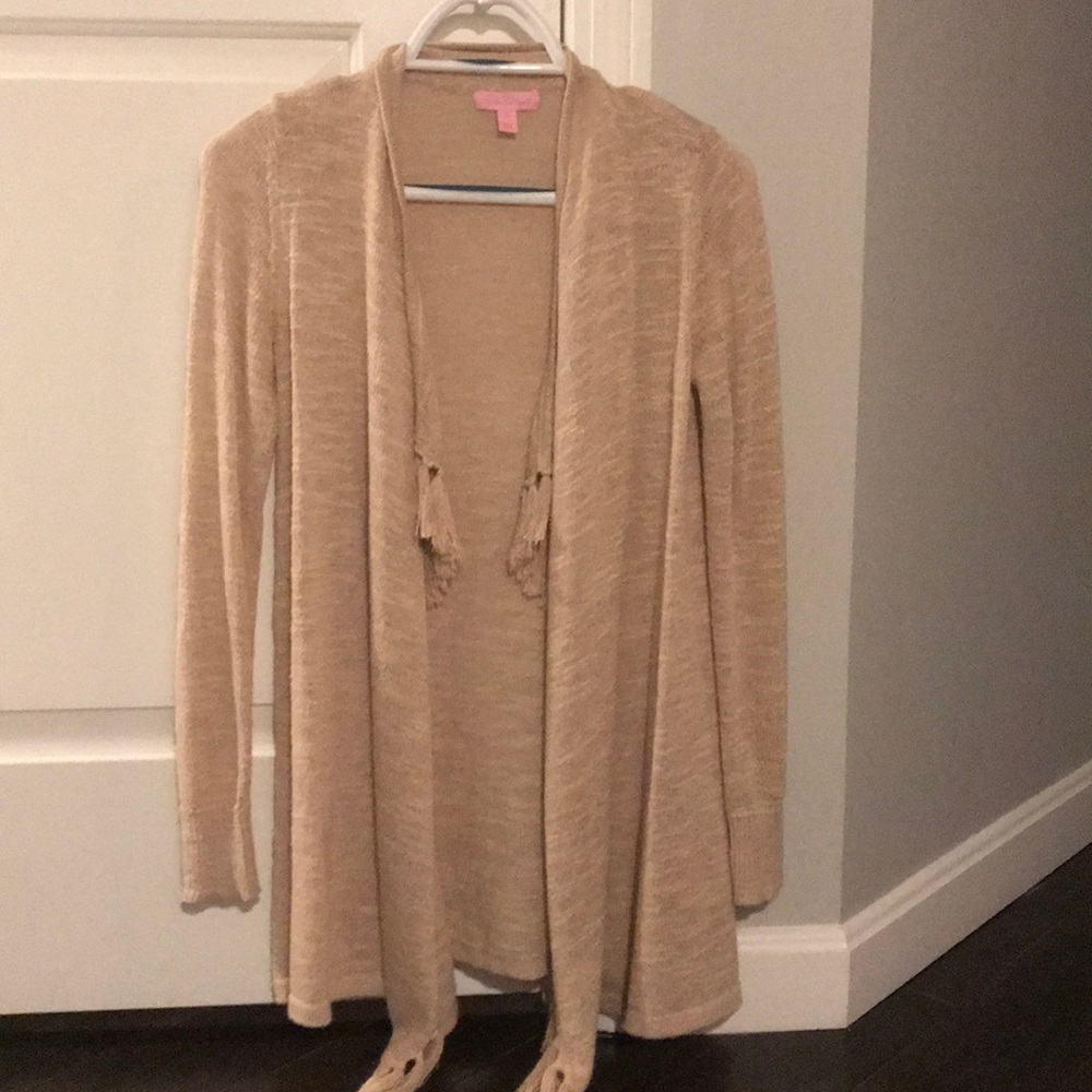 Lilly Pulitzer size XS beige sweater with fringe